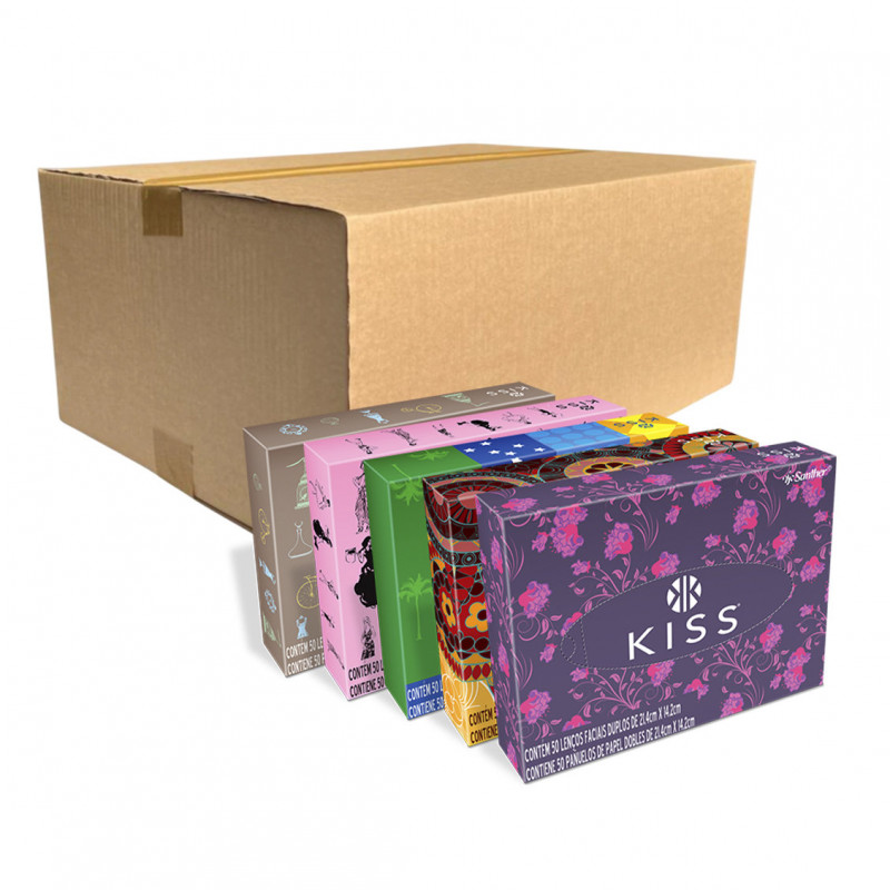LENÇO FACIAL KISS SANTHER PT C/ 70 PT DE 50 FOLHAS (LFA50)