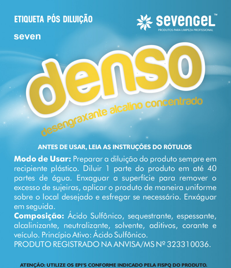 DESENGRAXANTE 5 LITROS DENSO AZUL SEVENGEL CX C/ 4 UN (5258)