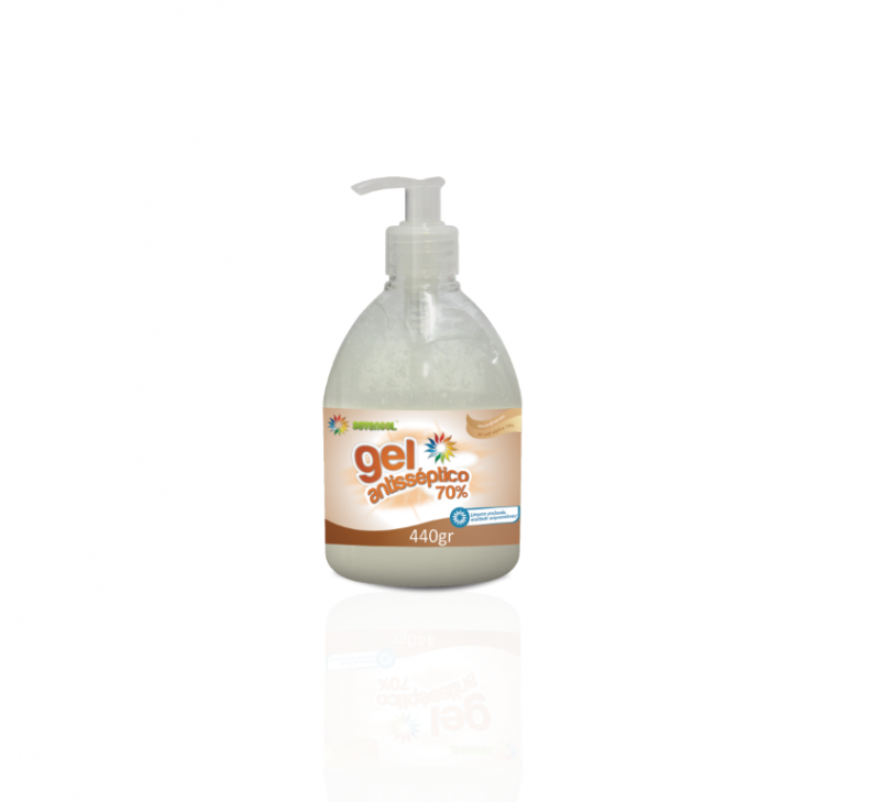 ALCOOL GEL 70% 440 GR VALVULA PUMP SEVENGEL CX C/ 12 UN (5779)