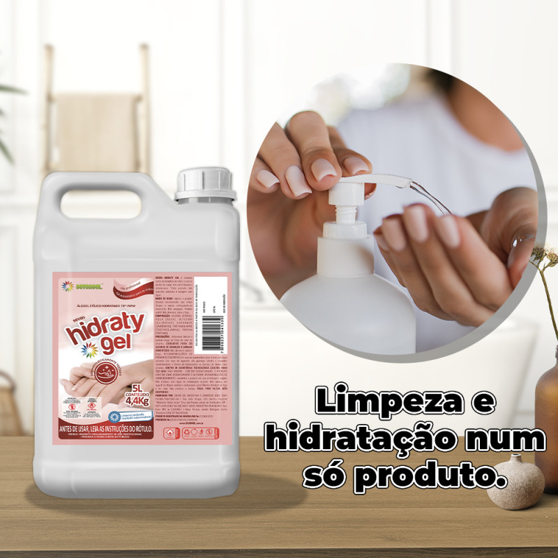 ÁLCOOL GEL 70% HIDRATGEL 4,4 KG C/ HIDRATANTE SEVENGEL 1 UN (5227)