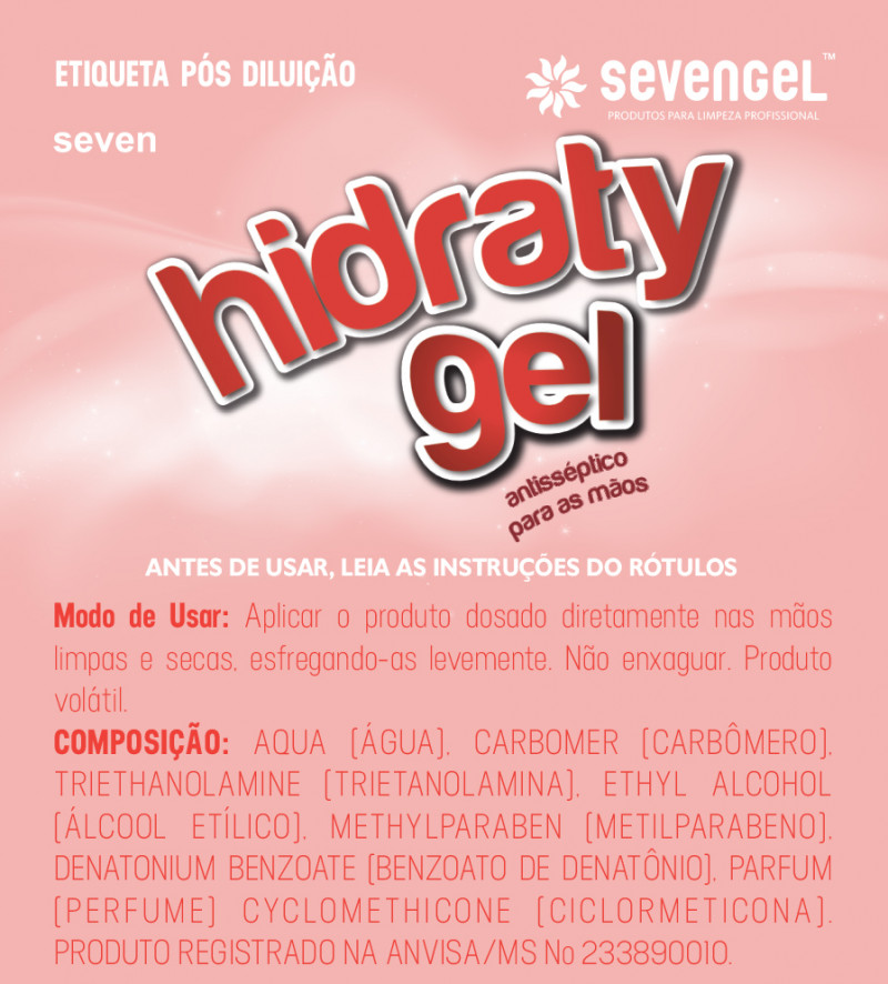 ÁLCOOL GEL 70% HIDRATGEL 4,4 KG C/ HIDRATANTE SEVENGEL 1 UN (5227)