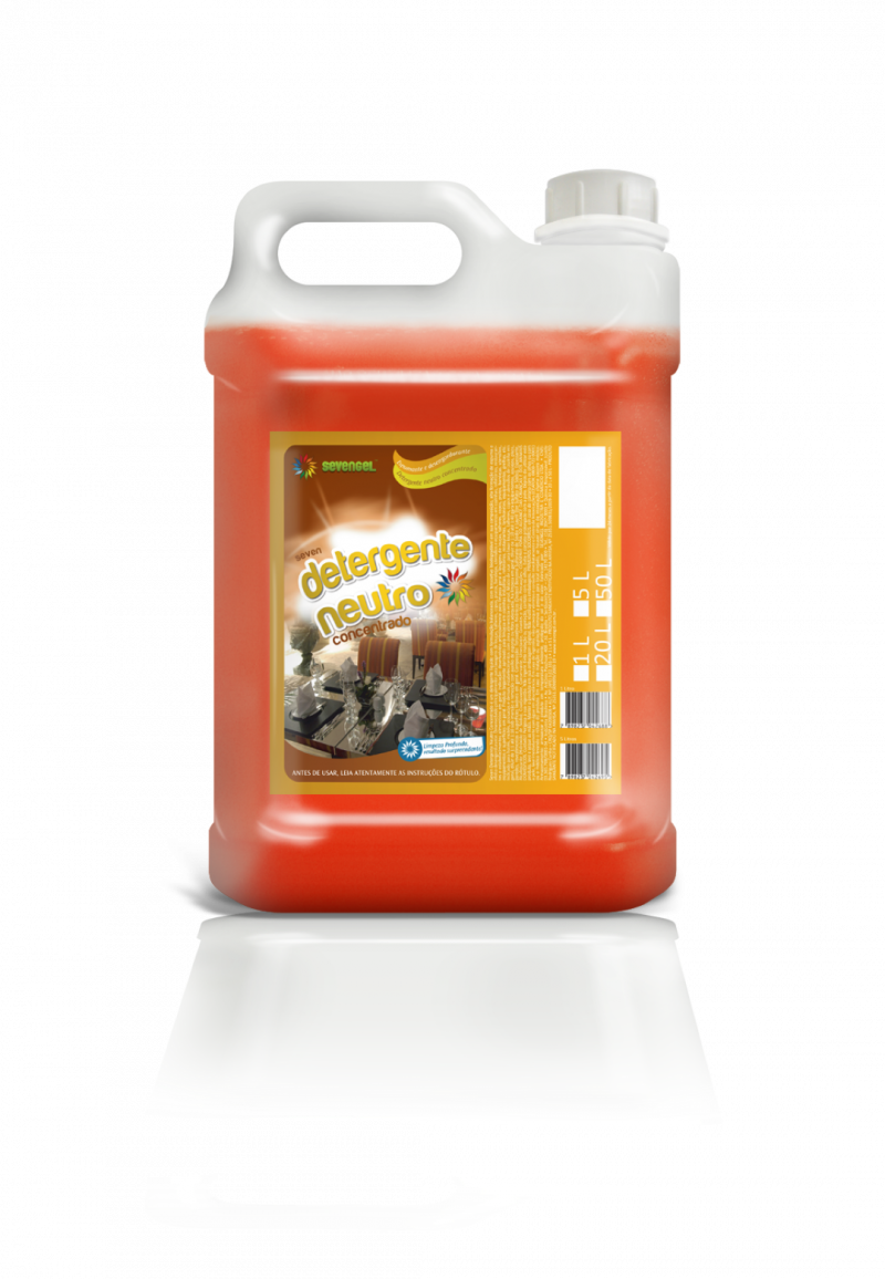 DETERGENTE LIQUIDO NEUTRO 5 LT CONCENTRADO SEVENGEL 1 UN (5344)