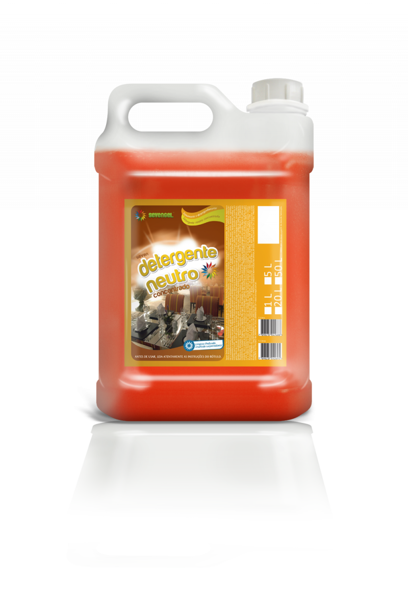 DETERGENTE LIQUIDO NEUTRO 5 LT CONCENTRADO SEVENGEL CX C/ 4UN (5344)