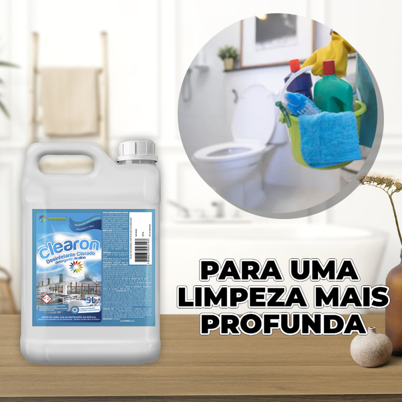 DETERGENTE LIQUIDO 5 LT CLEARON C/ ESPUMA SEVENGEL CX C/ 4 UN (5248) 