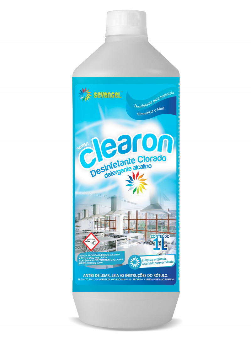 DETERGENTE LIQUIDO 1 LT CLEARON C/ ESPUMA SEVENGEL CX C/ 12 UN (5247) 