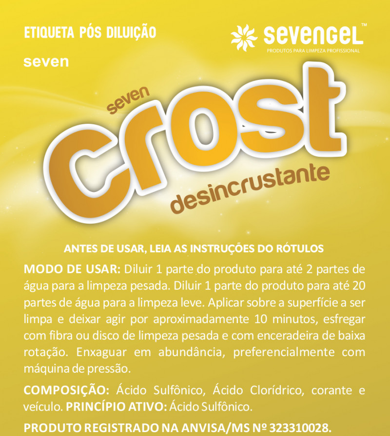 DESINCRUSTANTE CROST PP 1 LT SEVENGEL CX C/ 12 UN (5251)