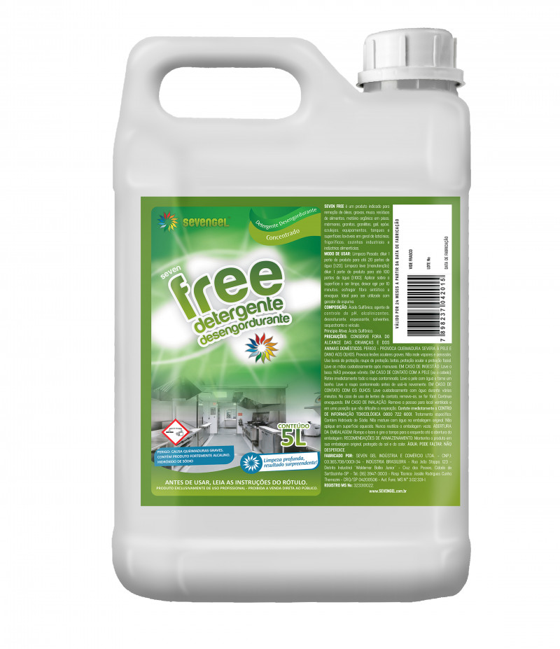 DESENGORDURANTE FREE 5 LT SEVENGEL CX C/ 4UN (5486)