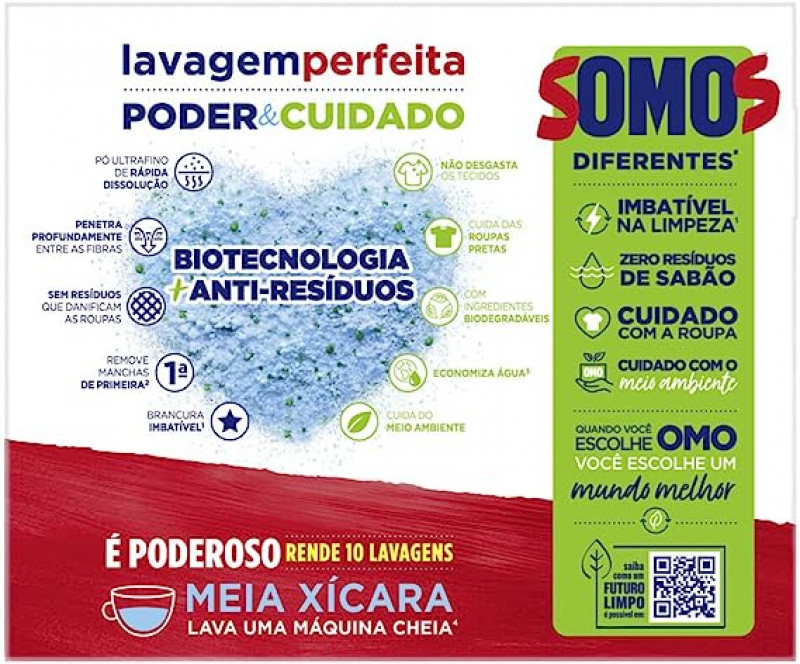 DETERGENTE PO OMO 800 GR LAV PERFEITA - 290533 un COM 1 un