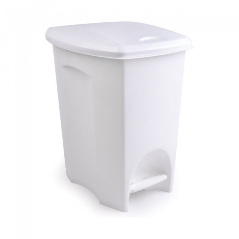 LIXEIRA C/ PEDAL 48 LITROS BRANCO PLASÚTIL