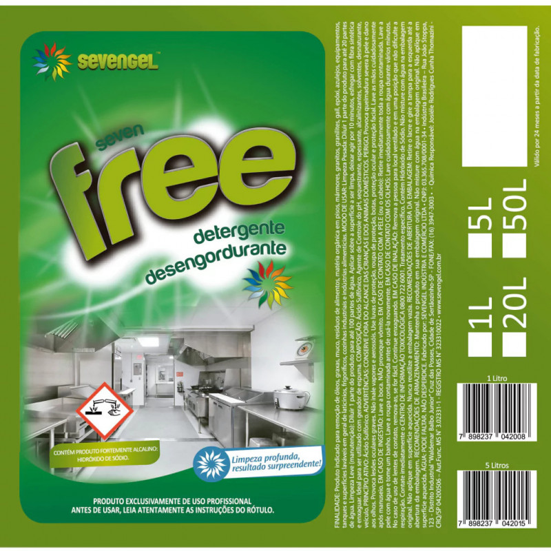 DESENGORDURANTE FREE 1 LT SEVENGEL CX C/ 12 UN (5485)