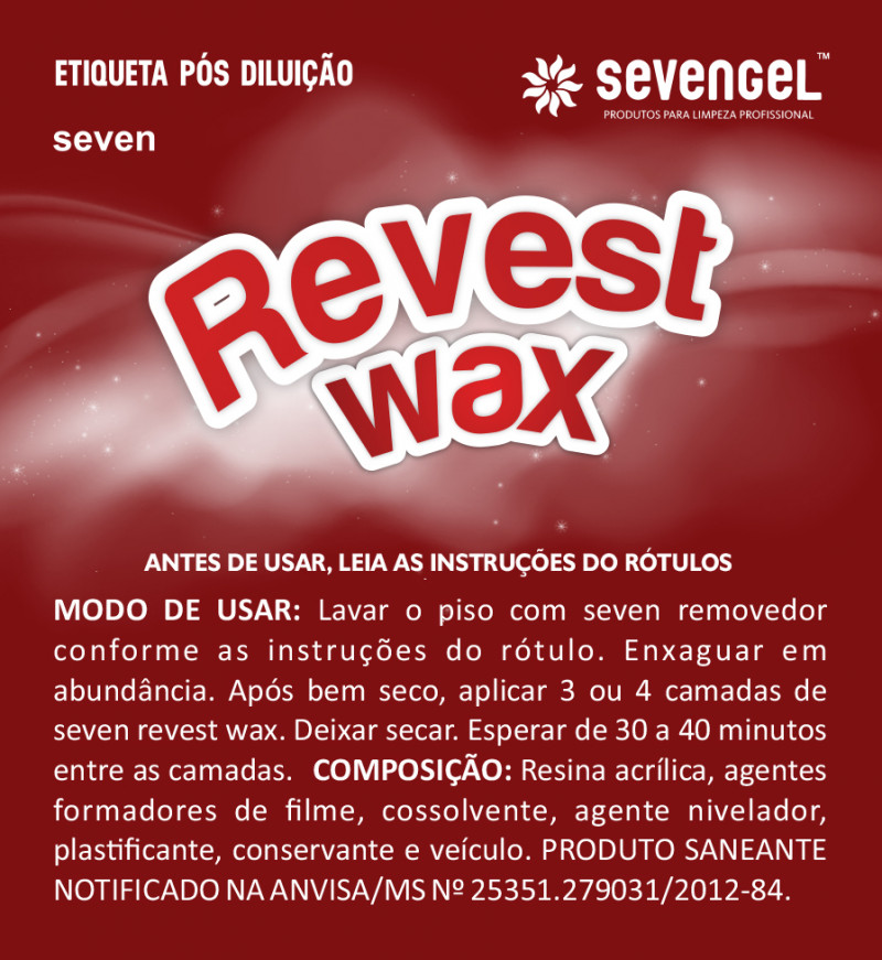 CERA LÍQUIDA 5 LTS AUTO BRILHO WAX REVEST SEVENGEL CX C/ 4 UN (5629)