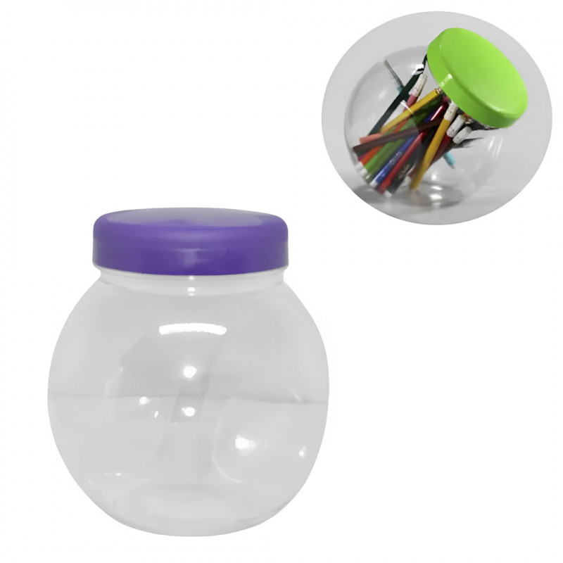 POTE MULTIUSO PET C/ TAMPA PP 14CMx10,2CMx14,2CM 1.300 ML COLORIDO GALVANOTEK 1 UN (G1020)