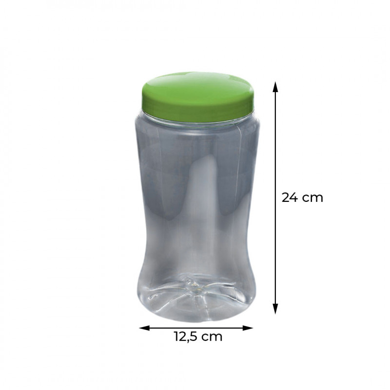POTE MULTIUSO PET C/ TAMPA PP 12,5CMx24CM 2.200 ML COLORIDO GALVANOTEK 1 UN (G1033)