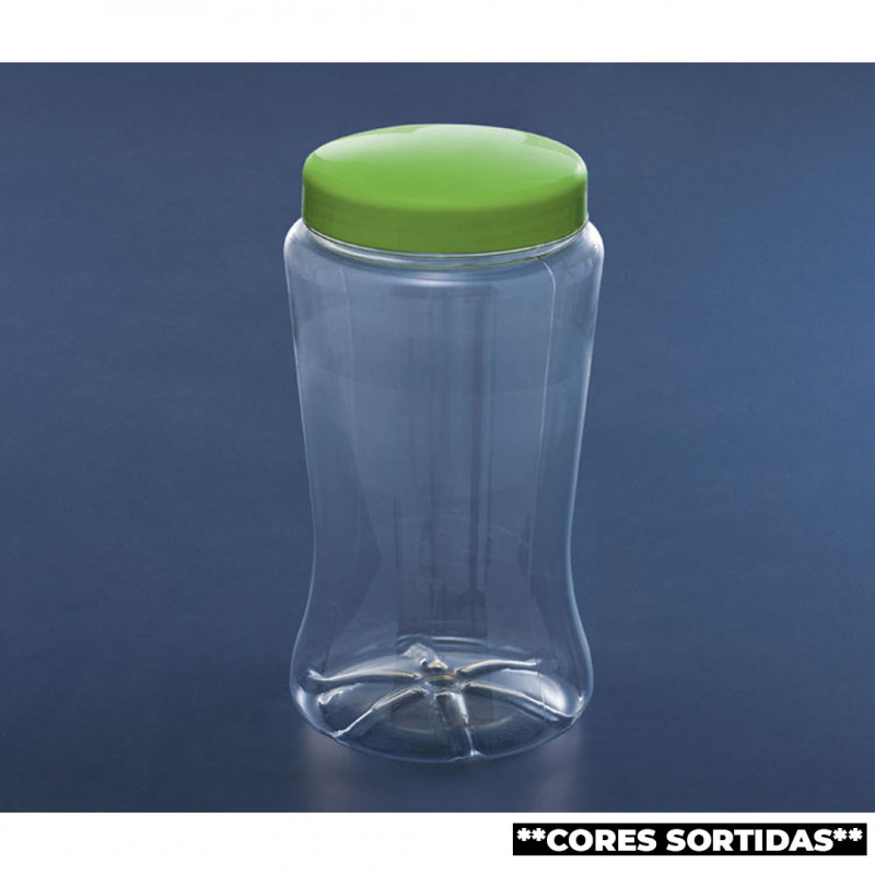 POTE MULTIUSO PET C/ TAMPA PP 12,5CMx24CM 2.200 ML COLORIDO GALVANOTEK CX C/ 24UN (G1033)