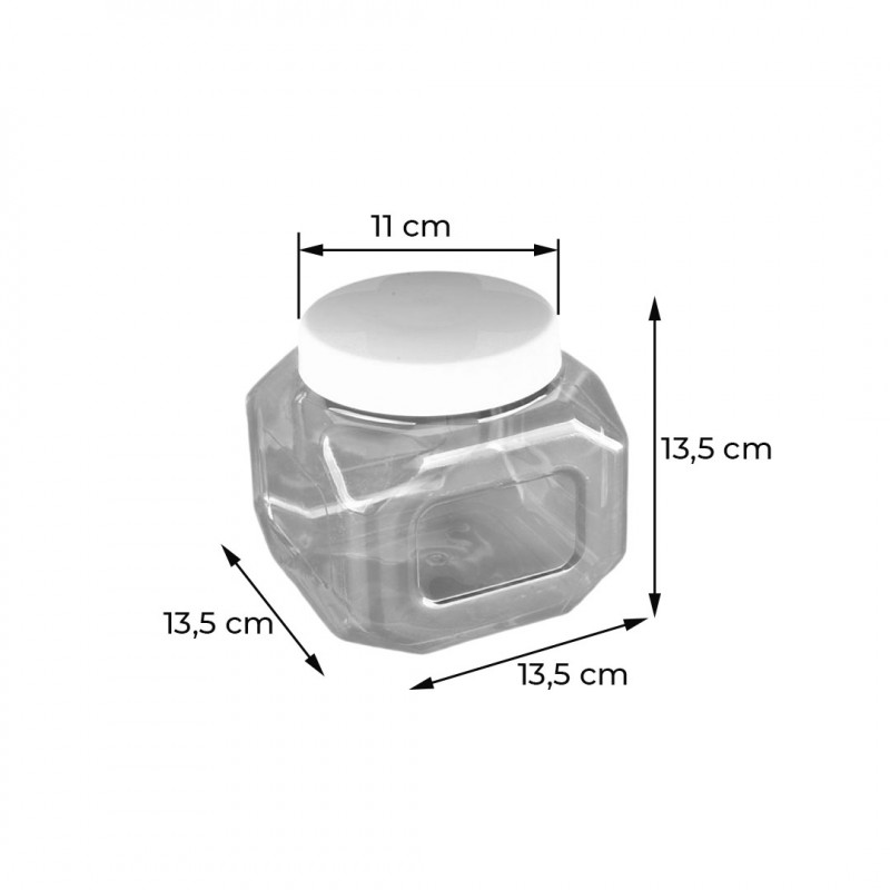 POTE MULTIUSO PET C/ TAMPA PP 13,5CMx13,5CMx13,5CM 1.800 ML COLORIDO GALVANOTEK 1 UN (G1050)