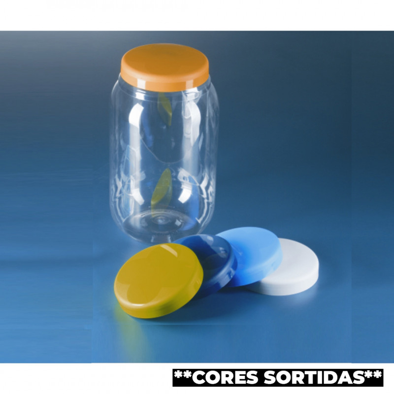 POTE MULTIUSO PET C/ TAMPA PP 14,8CMx26CM 3.750 ML COLORIDO GALVANOTEK 1 UN (G1435)