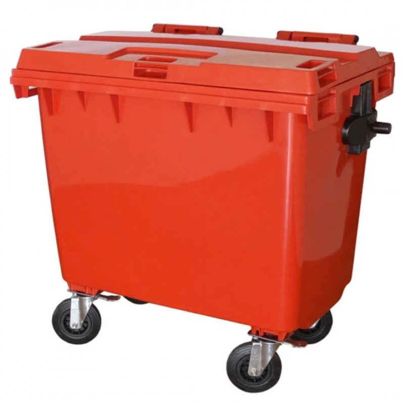 Lixeira 1000L Condomínio Predial Container Plastico Vermelho