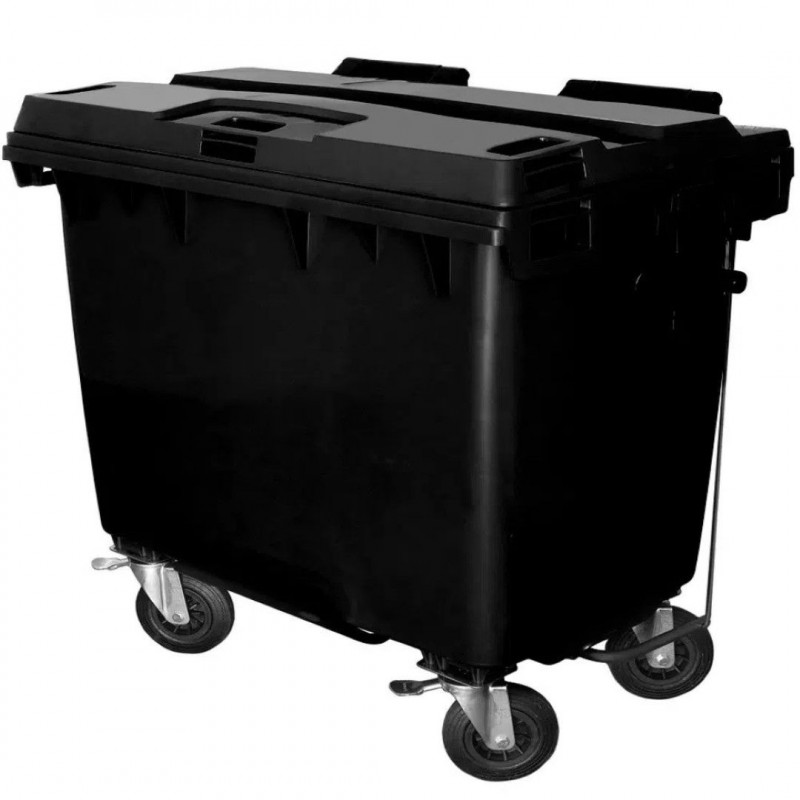 Lixeira 1000Lts Condomínio Predial Container Plastico Preto