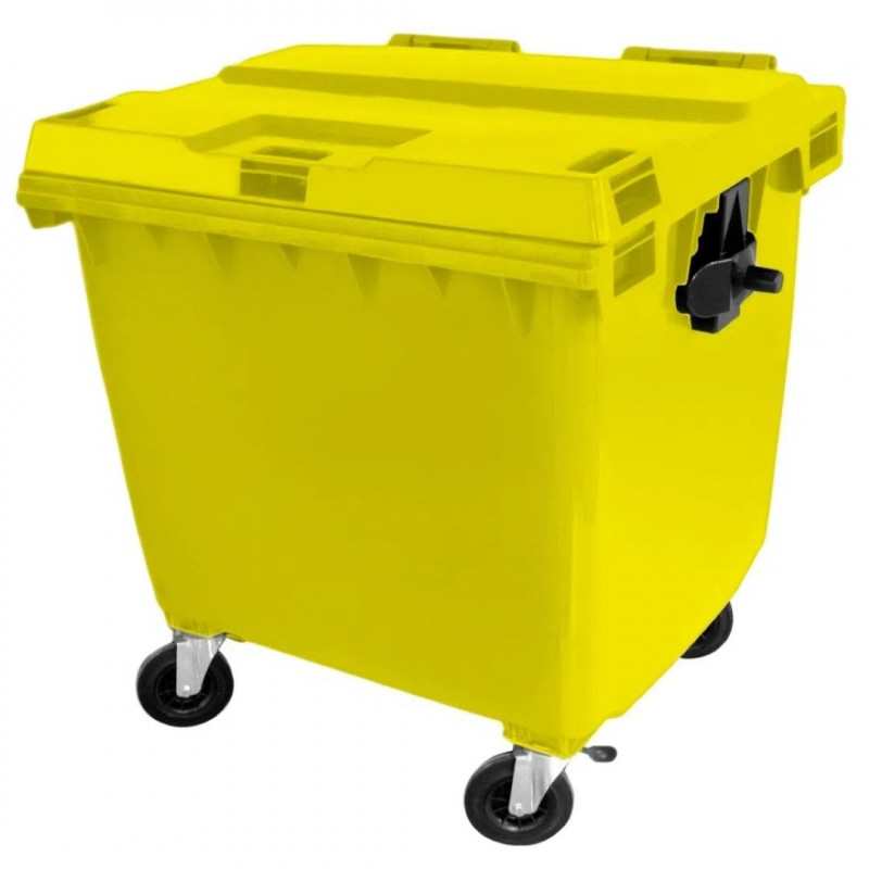 Lixeira 1000Lts Condomínio Prédio Container Plastico Amarelo