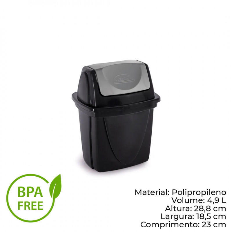  Lixeira Basculante De Pia 4,9 Litros - Plástico Plasútil