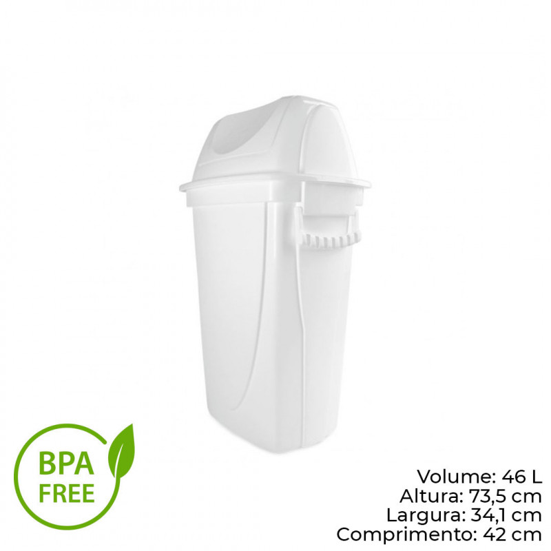 LIXEIRA BASCULANTE 60 LITROS BRANCA PLASÚTIL (5506)
