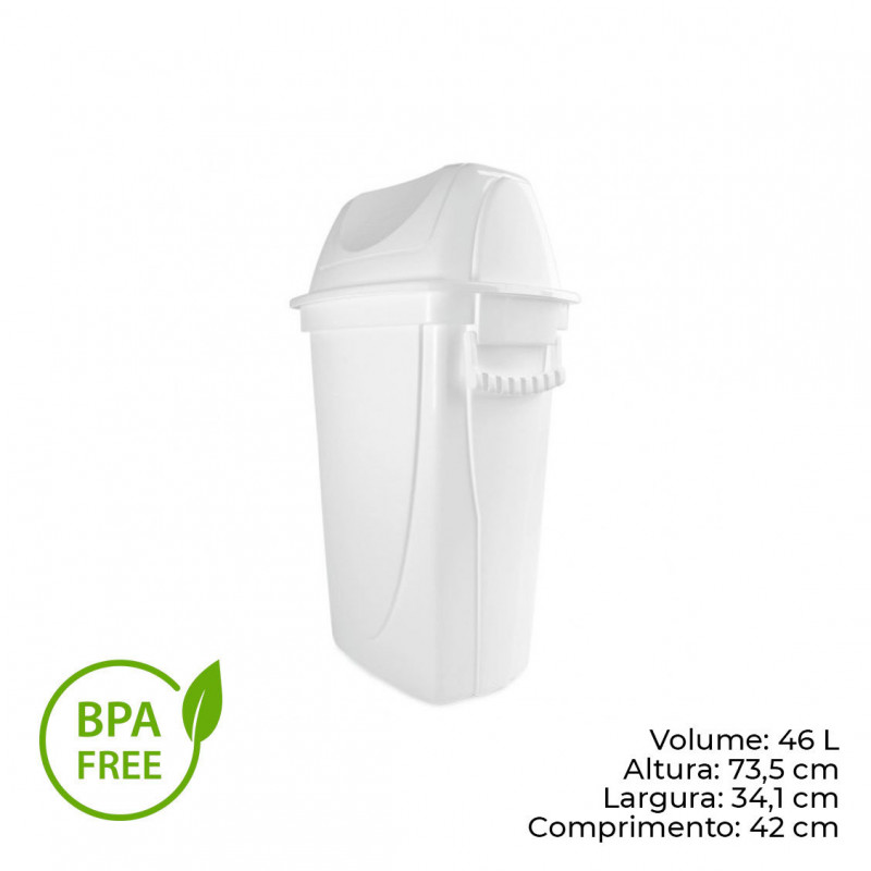 LIXEIRA BASCULANTE 60 LITROS BRANCA PLASÚTIL (5506)