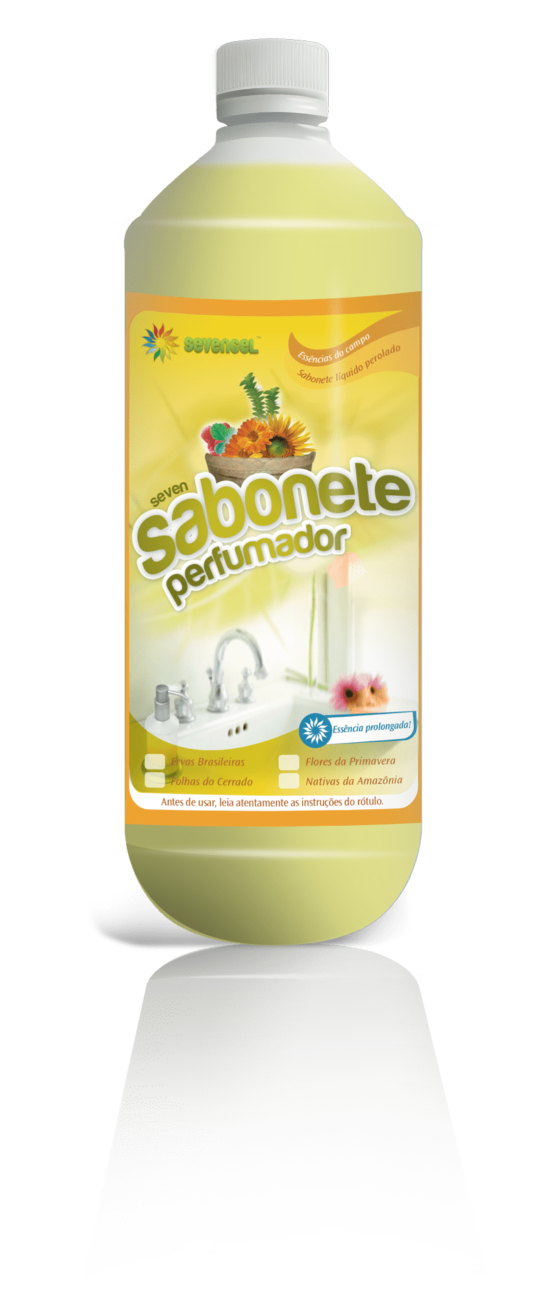 SABONETE LIQUIDO 1 L PERFUMADOR FLORES DA PRIMAVERA SEVENGEL CX C/ 12 UN (5642)