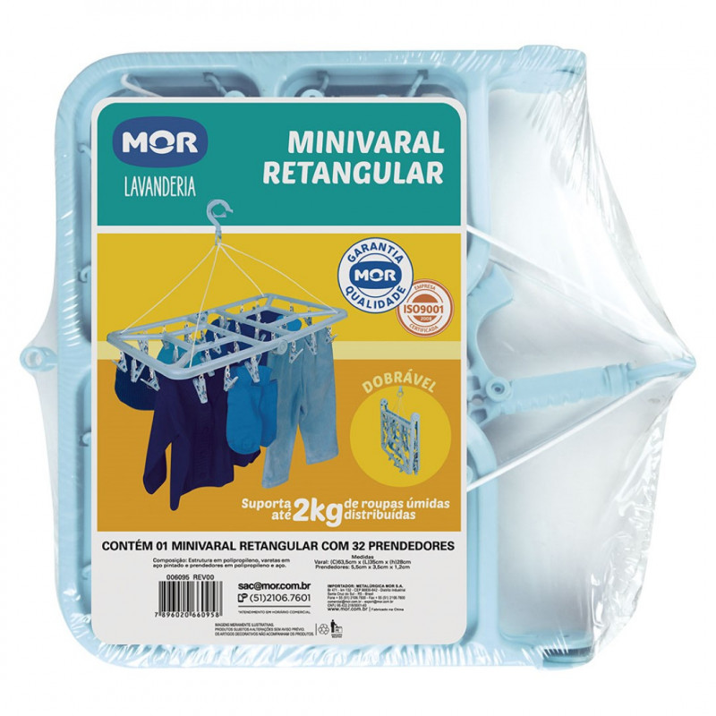 MINI VARAL RET DOBRAVEL C/PRENDEDORES MOR - 6095 UN COM 1 UN