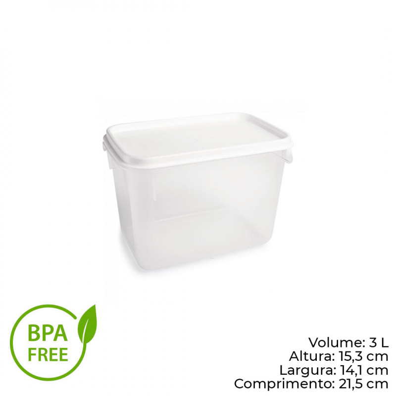 POTE RETANGULAR MODULINE 3 LITROS  PLASÚTIL (2299)