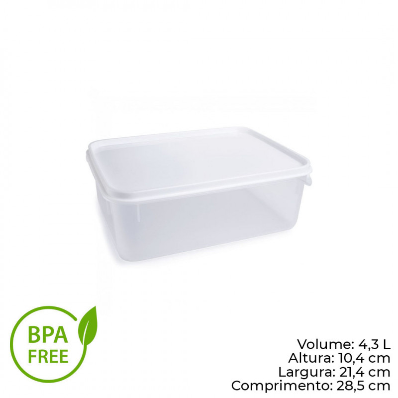 POTE RETANGULAR MODULINE 4,3 LITROS  PLASÚTIL (2301)
