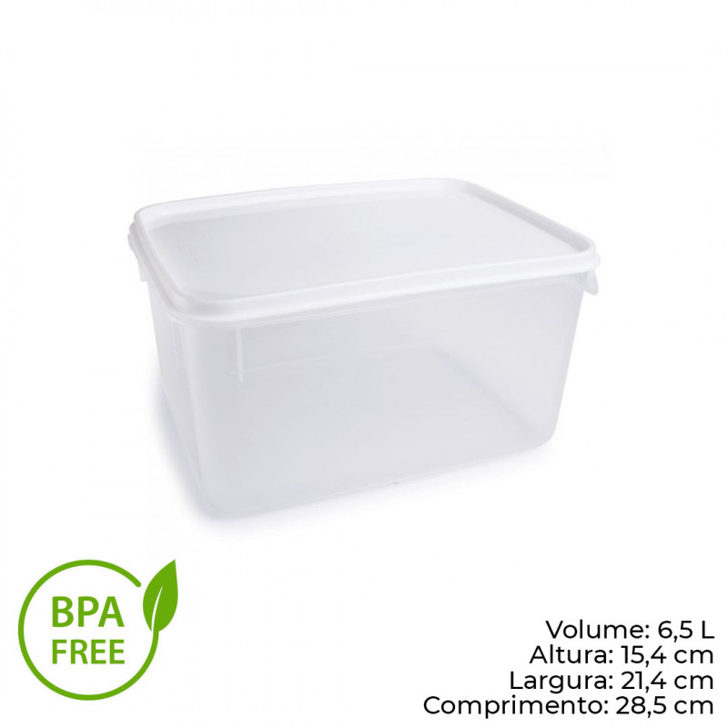 POTE RETANGULAR MODULINE 6,5 LITROS  PLASÚTIL (2302)