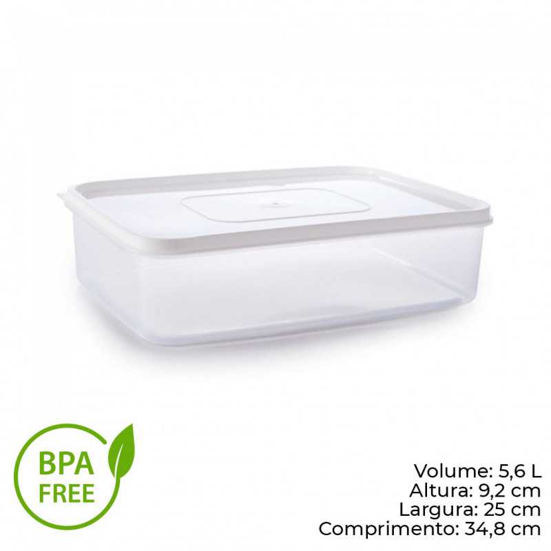 POTE PLÁSTICO 5,6 LITROS FREEZER E MICROONDAS PLASÚTIL (213)