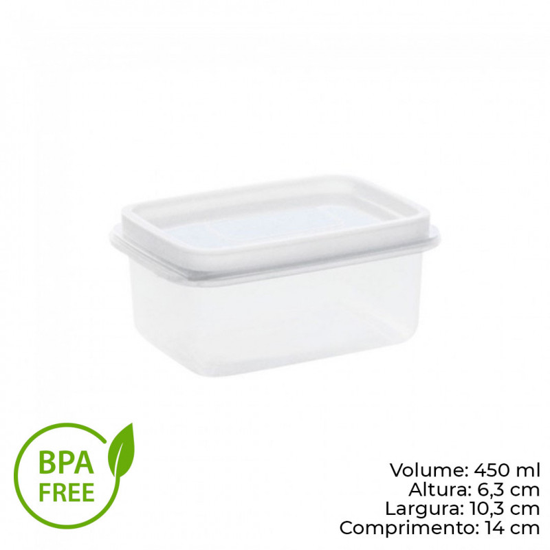 POTE PLÁSTICO 450 ML FREEZER E MICROONDAS PLASÚTIL (211)