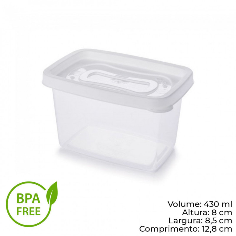 POTE CLIC RETANGULAR 430 ML PLASUTIL (3721)