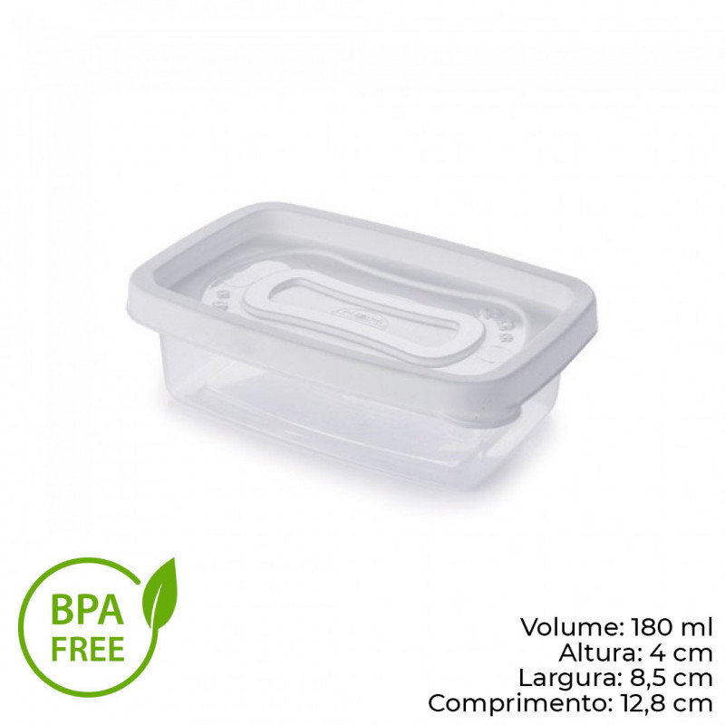 POTE CLIC RETANGULAR 180 ML PLASÚTIL (3722)