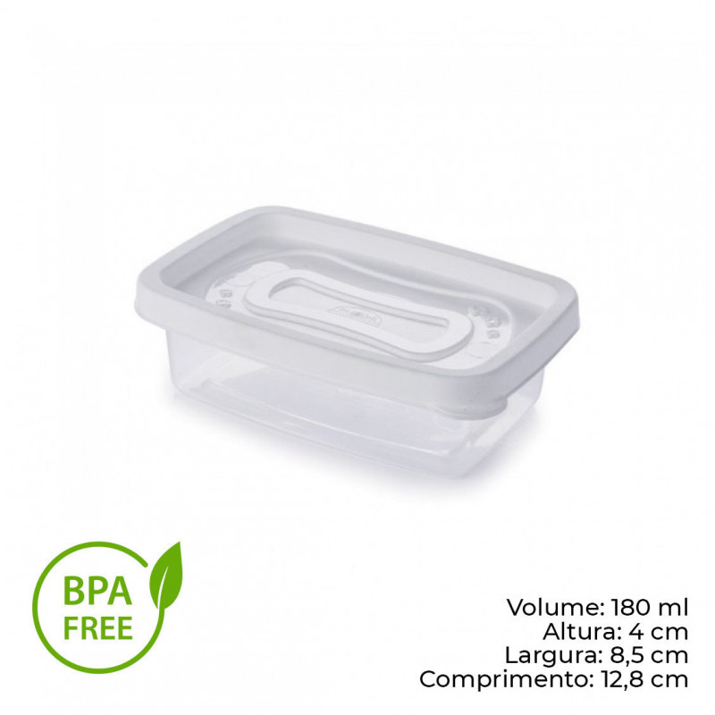POTE CLIC RETANGULAR 180 ML PLASÚTIL (3722)