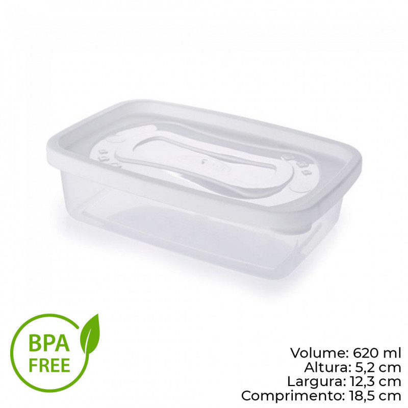 POTE CLIC RETANGULAR 620 ML PLASÚTIL (3723)
