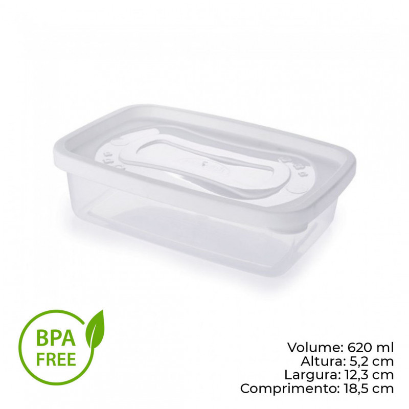 POTE CLIC RETANGULAR 620 ML PLASÚTIL (3723)