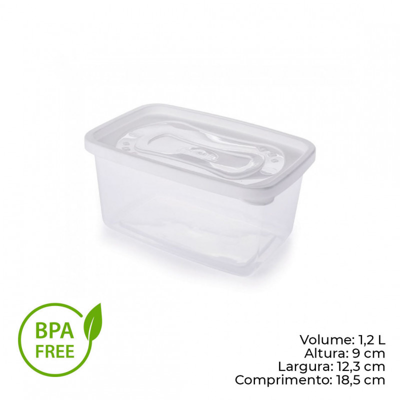 POTE CLIC RETANGULAR 1,2 LITROS PLASÚTIL (3724)