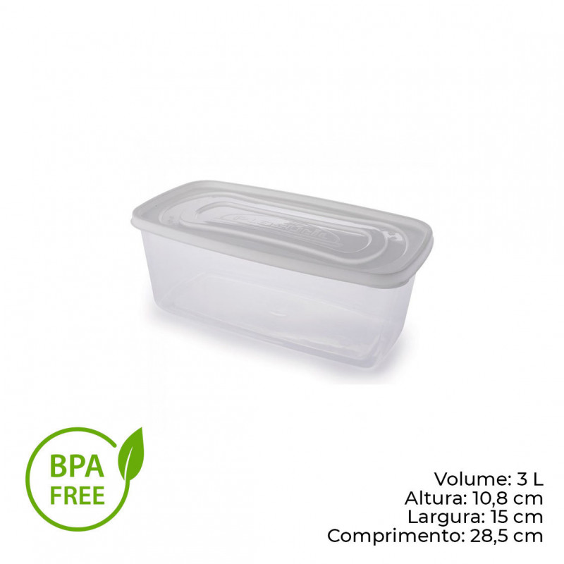 POTE CLIC RETANGULAR 3 LITROS PLASÚTIL (2191)