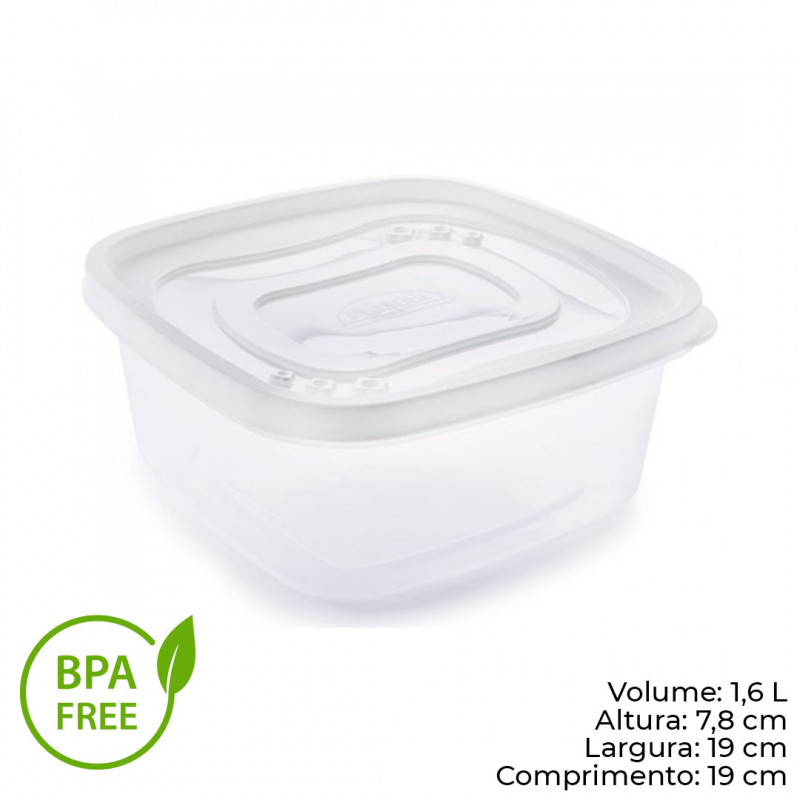 POTE CLIC QUADRADO 1,6 LITROS PLASÚTIL (2764)