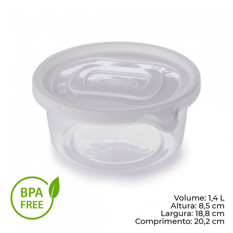 POTE CLIC REDONDO 1,4 LITROS PLASÚTIL (2461)