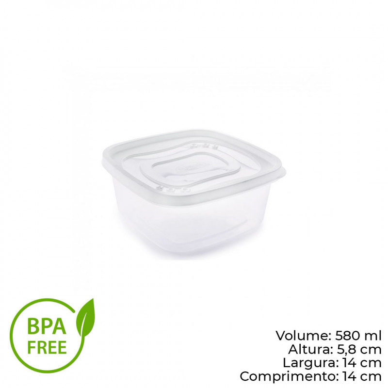 POTE CLIC QUADRADO 580 ML PLASÚTIL (2188)