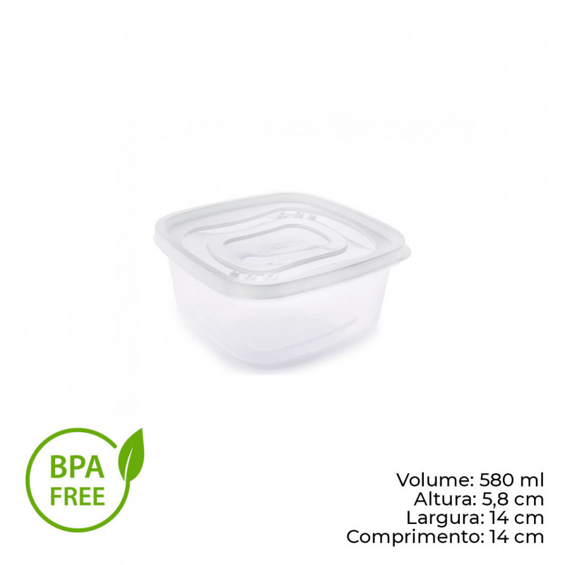 POTE CLIC QUADRADO 580 ML PLASÚTIL (2188)