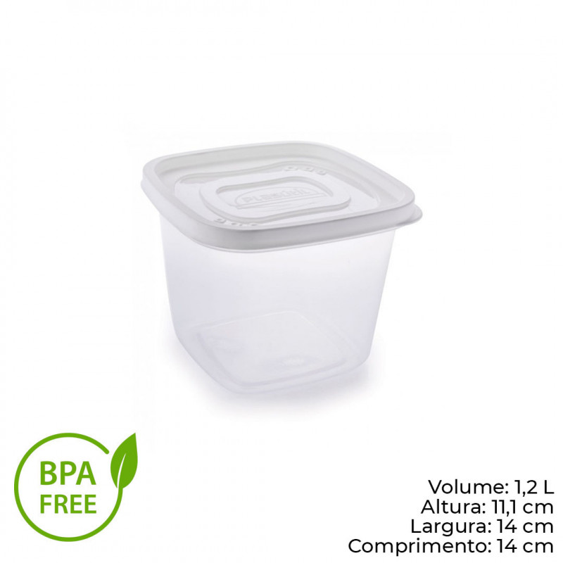 POTE CLIC QUADRADO 1,20 LITROS PLASÚTIL (2189)
