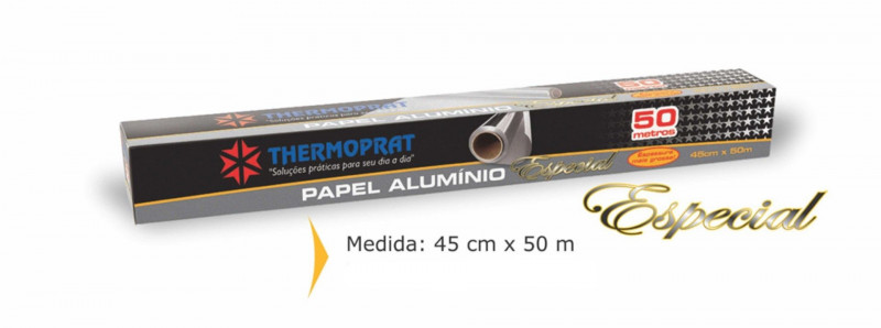 PAPEL ALUMÍNIO 45 X 50 METROS ESPECIAL THERMOPRAT - 1 UNIDADE