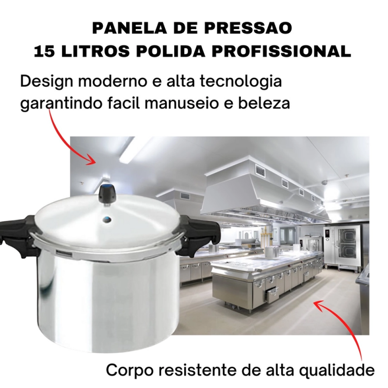 Panela De Pressão Nigro Eterna Profissional 15L C/ Alça