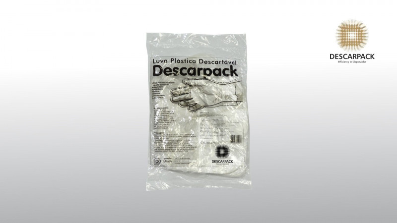 LUVA PLÁSTICA DESCARTAVEL DESCARPACK TAMANHO ÚNICO CX C/ 35000 UN