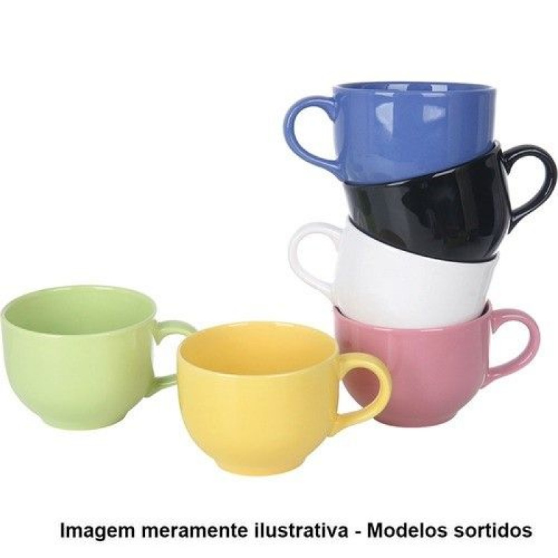 CANECA CERAMICA JUMBO 740 ML CORES SORTIDAS C/ 1 UN