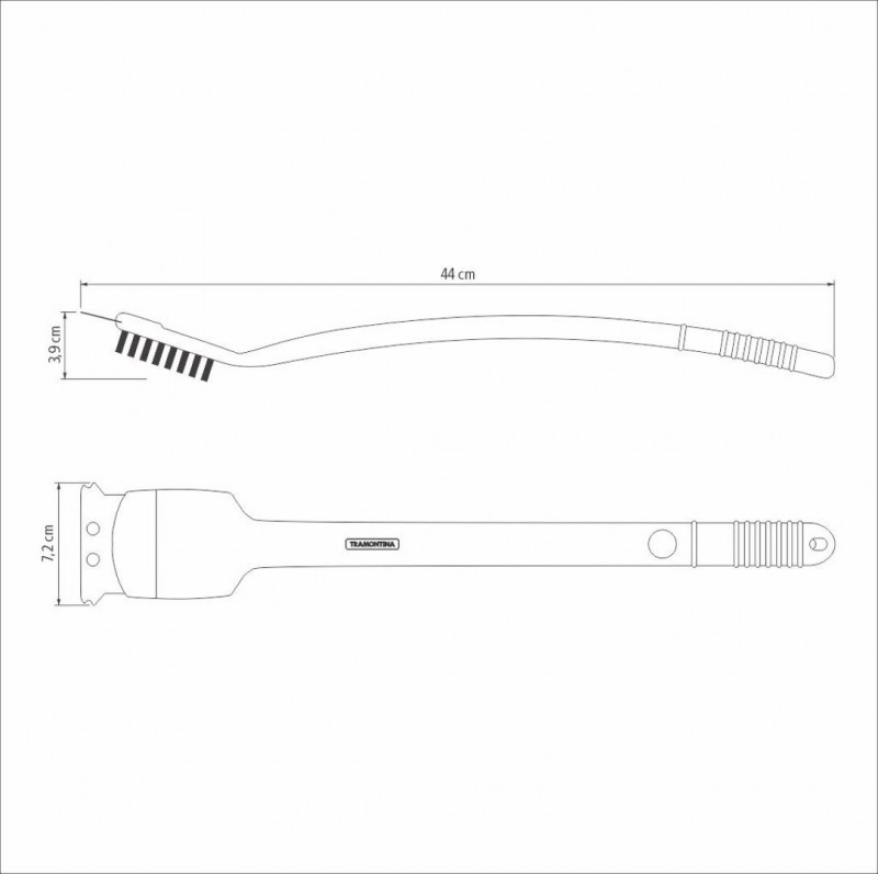 Escova Para Limpar Grelha C/ Cerdas Aço Inox Tramontina 44cm